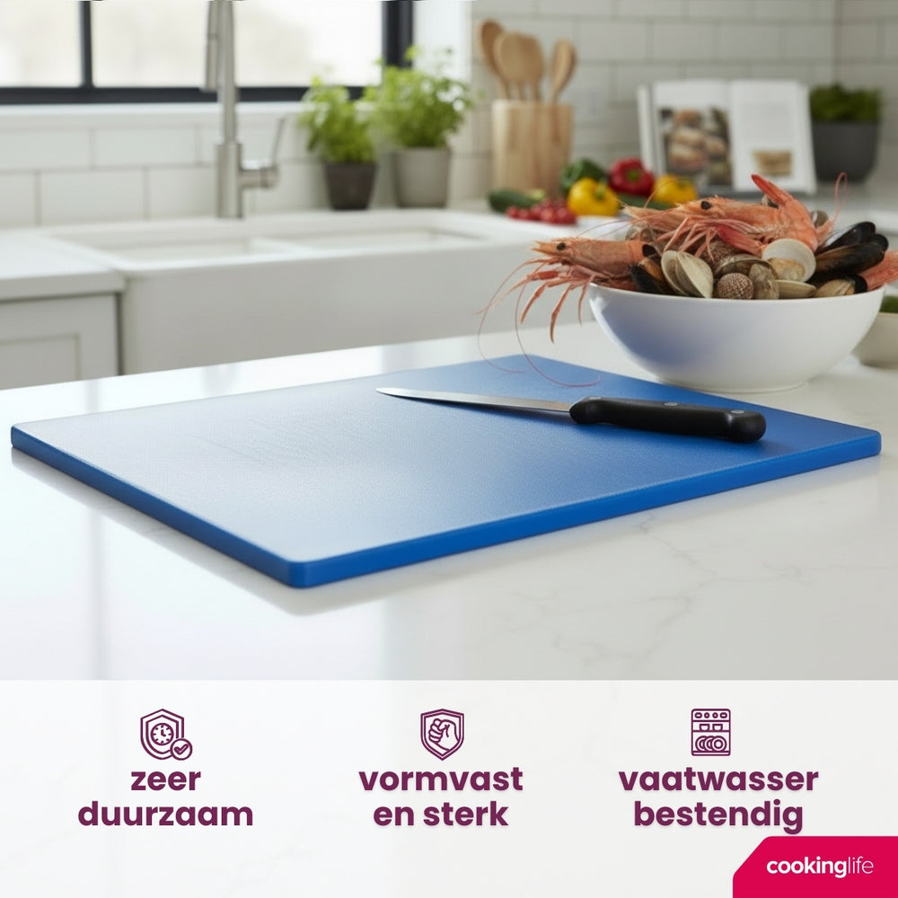 Cookinglife Tabla de cortar HACCP Azul 45 x 30 cm - para pescado