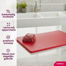 Cookinglife Tabla de cortar HACCP Roja 45 x 30 cm - para carne