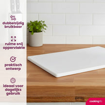 Cookinglife Tabla de cortar HACCP Blanca 45 x 30 cm - para lácteos y pan