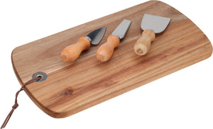 Cookinglife Set de cuchillos para queso 4 piezas - Acero inoxidable - Tabla de quesos - Para cortar y servir quesos