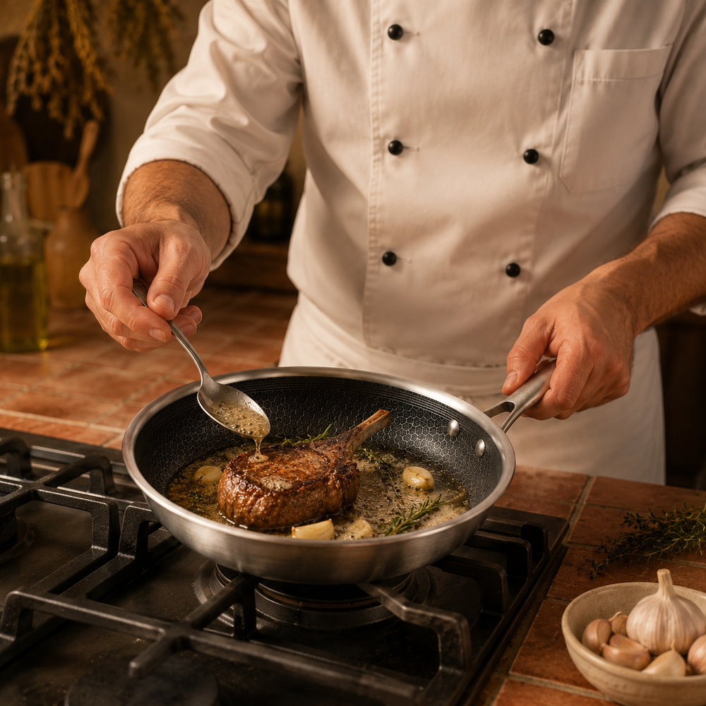 Sartén Cookinglife HexaCook - Sartén híbrida ø 24 cm - ANTIADHERENTE - apta para todas las fuentes de calor - recubrimiento antiadherente cerámico