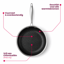 Sartén Cookinglife HexaCook - Sartén híbrida ø 24 cm - ANTIADHERENTE - apta para todas las fuentes de calor - recubrimiento antiadherente cerámico