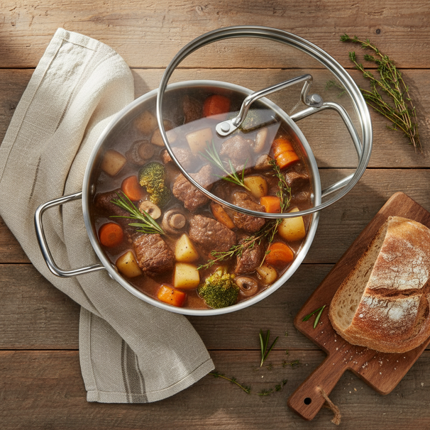 Cookinglife Olla Essential Steel acero inoxidable Ø 18 cm - 1.9 litros - apta para todas las fuentes de calor