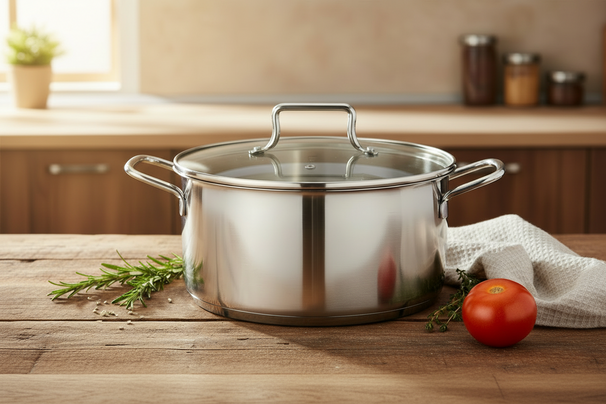 Cookinglife Set de Sartenes Essential Steel 6 Piezas - Acero Inoxidable - Cacerola ø 16, 18, 20 cm & Cacerola ø 16 cm + Sartén Superior ø 24 & 28 cm - apto para todas las fuentes de calor