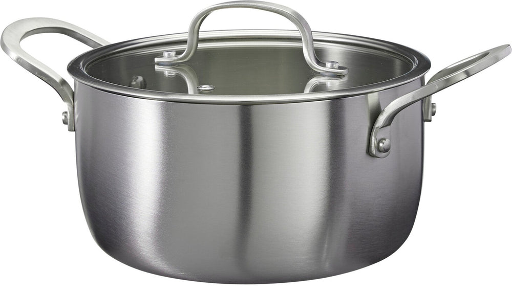 Cookinglife Olla con Tapa de Vidrio Signature Steel - Acero Inoxidable - ø 20 cm / 2.2 Litros - apta para todas las fuentes de calor