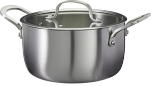 Cookinglife Olla con Tapa de Vidrio Signature Steel - Acero Inoxidable - ø 20 cm / 2.2 Litros - apta para todas las fuentes de calor