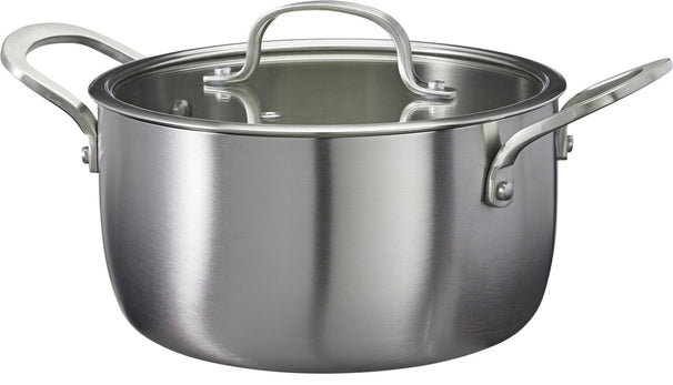 Cookinglife Olla con Tapa de Vidrio Signature Steel - Acero Inoxidable - ø 20 cm / 2.2 Litros - apta para todas las fuentes de calor