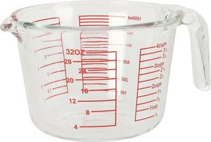 Cookinglife Vaso Medidor de Vidrio Borosilicato 1 Litro - Medir Líquidos e Ingredientes