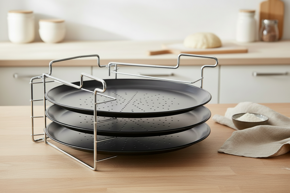 Bandeja para Pizza Cookinglife Ø 32 cm Metal - Antiadherente Juego de 4 piezas