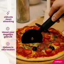 Cookinglife Cortador de pizza negro 22 cm