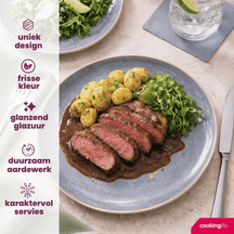 Cookinglife Platos de cena Serene Azul ø 28 cm - Cerámica - 4 piezas