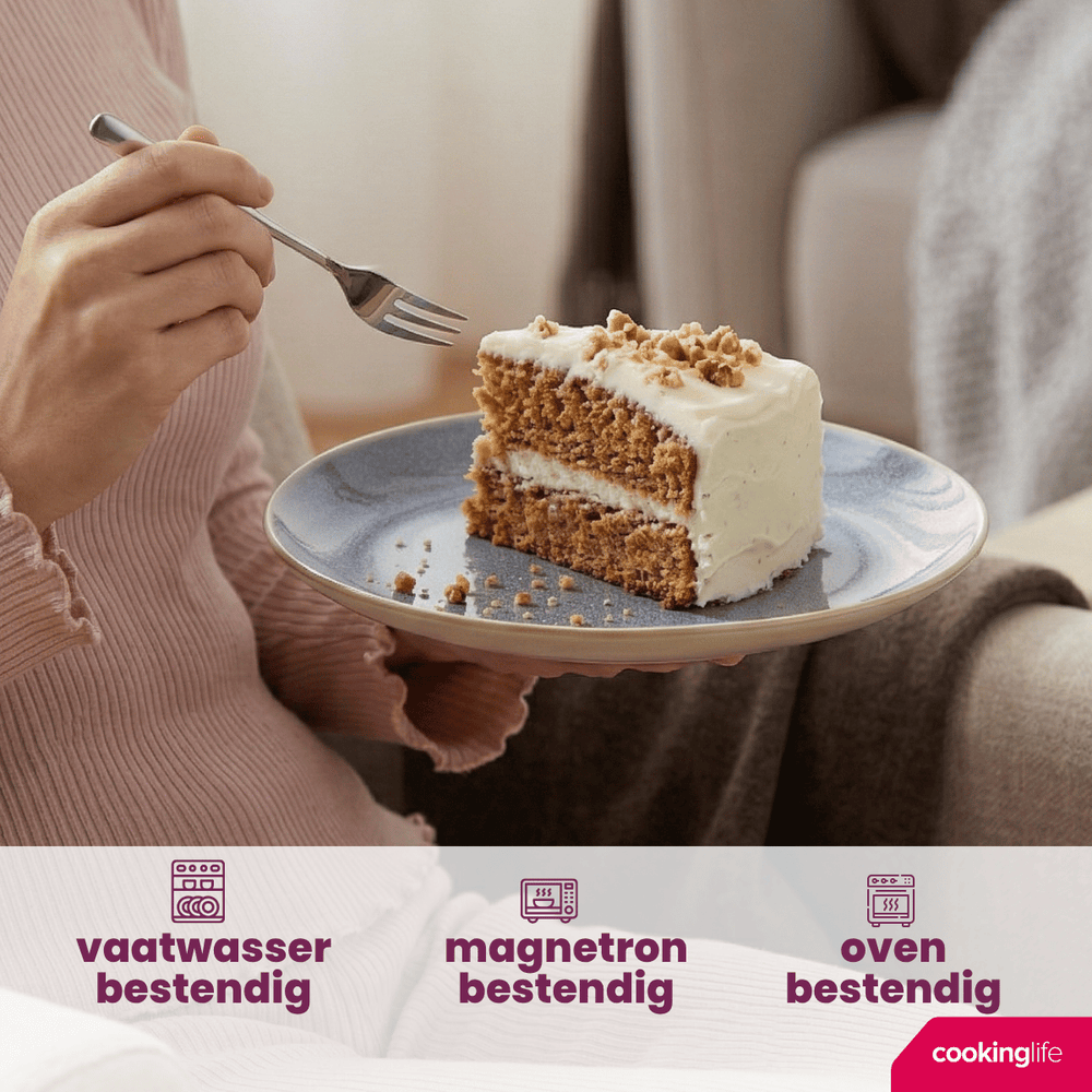 Cookinglife Platos de Desayuno / Postre Serene Blue ø 20 cm - Cerámica - 4 piezas