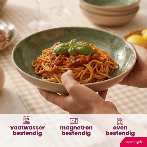 Platos hondos / platos para pasta Serene Green ø 23 cm - Loza - 4 unidades