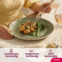 Cookinglife Platos de Cena Serene Green ø 28 cm - Cerámica - 4 piezas