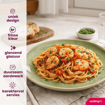 Cookinglife Platos de Cena Serene Green ø 28 cm - Cerámica - 4 piezas