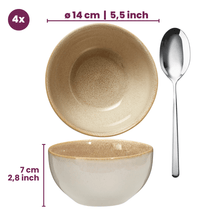 Tazones para sopa / tazones Serene Arena ø 14 cm - Loza - 4 unidades