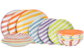 Cookinglife Juego de vajilla Summer Vibes 18 piezas / 6 personas - 6 platos llanos, 6 platos de desayuno y 6 platos hondos