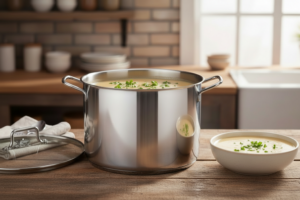 Cookinglife Olla para sopa Essential Steel acero inoxidable Ø 24 cm - 8.4 litros - apta para todas las fuentes de calor