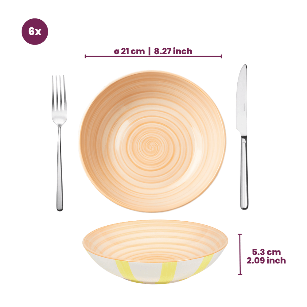 Cookinglife Platos Profundos / Platos para Pasta Spring Vibes ø 21 cm - 6 Piezas