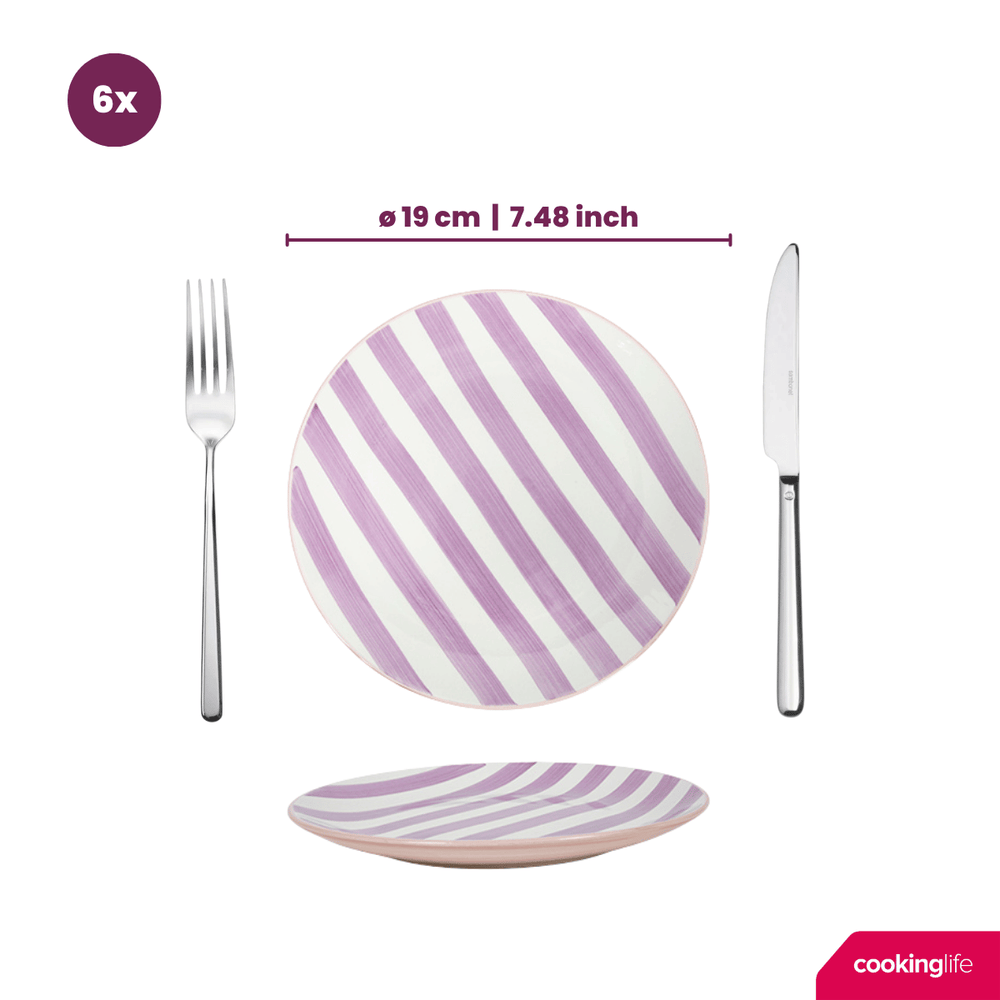 Cookinglife Juego de vajilla Spring Vibes 18 piezas / 6 personas - 6 platos llanos, 6 platos de desayuno y 6 platos hondos