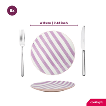Cookinglife Juego de vajilla Spring Vibes 18 piezas / 6 personas - 6 platos llanos, 6 platos de desayuno y 6 platos hondos