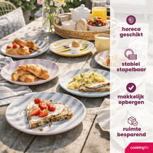 Cookinglife Juego de vajilla Spring Vibes 18 piezas / 6 personas - 6 platos llanos, 6 platos de desayuno y 6 platos hondos