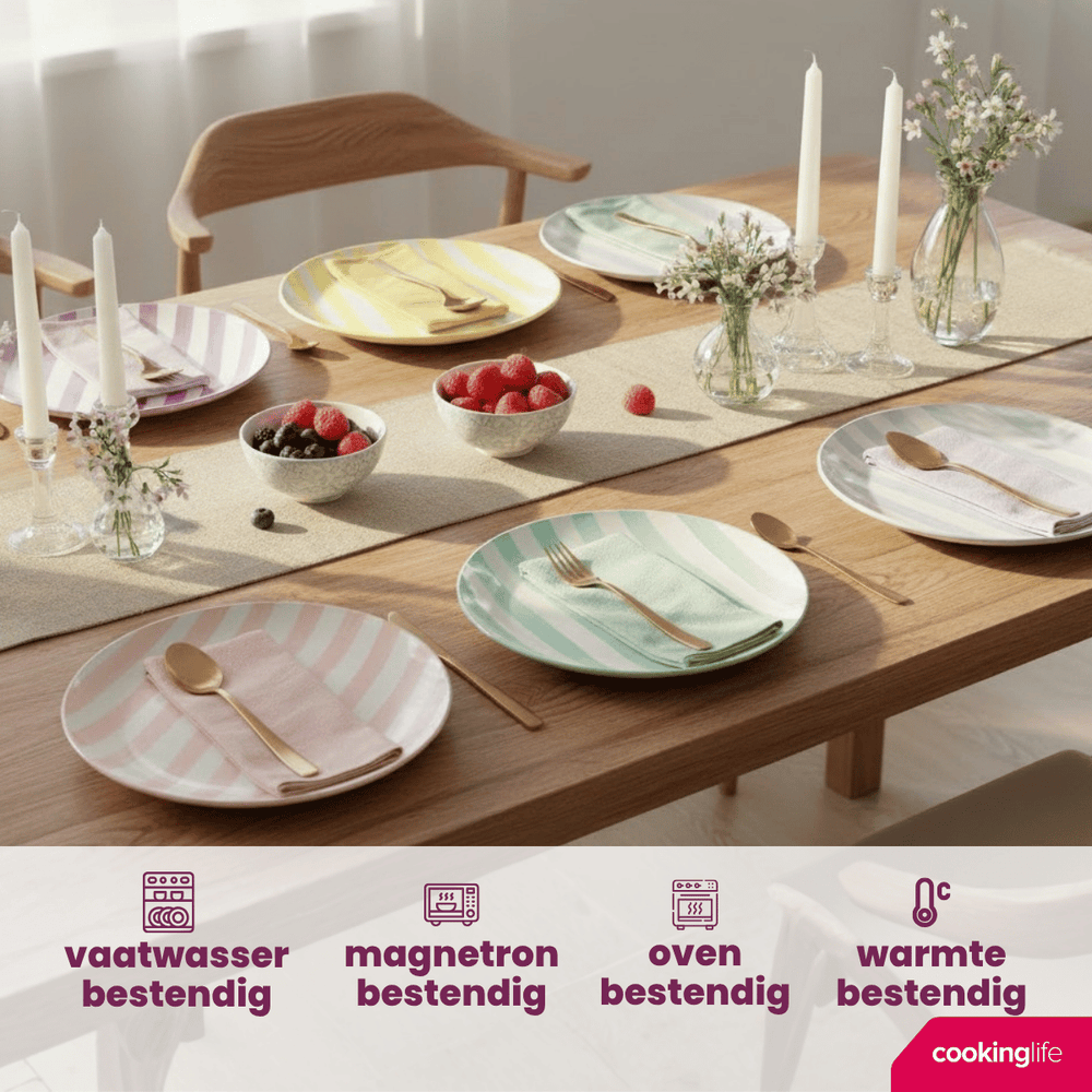 Cookinglife Platos para Desayuno / Platos para Postre Spring Vibes ø 19 cm - 6 Piezas