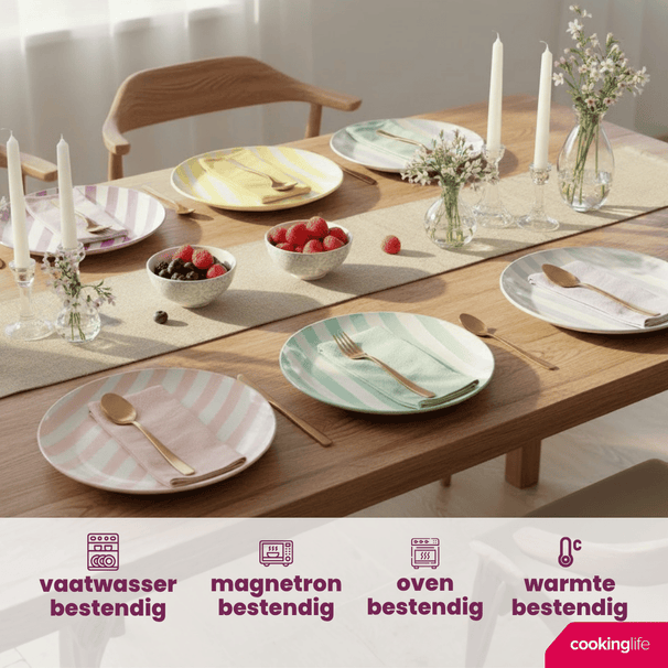 Cookinglife Platos para Desayuno / Platos para Postre Spring Vibes ø 19 cm - 6 Piezas