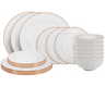 Cookinglife Juego de vajilla Stratton 18 piezas / 6 personas - 6 platos de cena, 6 platos de desayuno y 6 cuencos