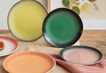 Juego de vajilla Studio Tavola Fire 18 piezas / 6 personas - 6 platos llanos, 6 platos para desayuno y 6 cuencos