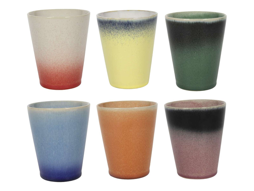 Juego de vajilla Studio Tavola Fire 30 piezas / 6 personas - 6 platos llanos, 6 platos para desayuno, 6 cuencos, 6 tazas de café y 6 vasos de café