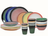 Juego de vajilla Studio Tavola Fire 30 piezas / 6 personas - 6 platos llanos, 6 platos para desayuno, 6 cuencos, 6 tazas de café y 6 vasos de café