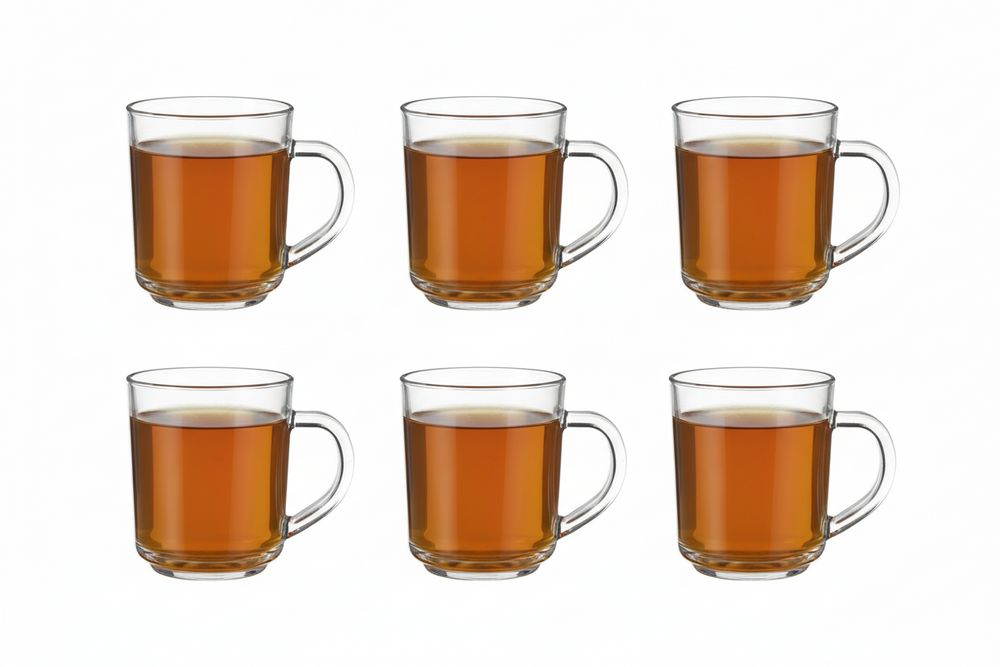 Vasos para Té Cookinglife 220 ml Vidrio Transparente - Juego de 6 para Bebidas Calientes