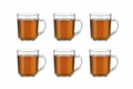 Vasos para Té Cookinglife 220 ml Vidrio Transparente - Juego de 6 para Bebidas Calientes