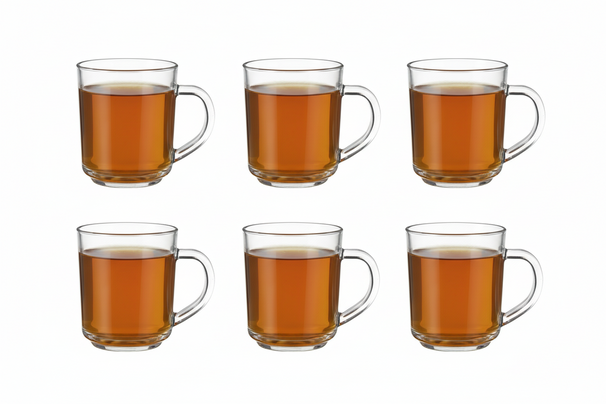Vasos para Té Cookinglife 220 ml Vidrio Transparente - Juego de 6 para Bebidas Calientes