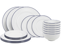 Cookinglife Juego de vajilla Whitmore 18 piezas / 6 personas - 6 platos de cena, 6 platos de desayuno y 6 cuencos