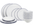 Cookinglife Juego de vajilla Whitmore 18 piezas / 6 personas - 6 platos de cena, 6 platos de desayuno y 6 cuencos