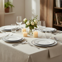 Cookinglife Juego de vajilla Whitmore 24 piezas / 6 personas - 6 platos de cena, 6 platos de desayuno, 6 platos hondos y 6 cuencos