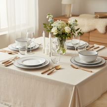 Cookinglife Juego de vajilla Whitmore 24 piezas / 6 personas - 6 platos de cena, 6 platos de desayuno, 6 platos hondos y 6 cuencos