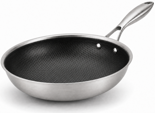 Sartén Wok Cookinglife HexaCook - Sartén híbrida ø 28 cm - ANTIADHERENTE - apta para todas las fuentes de calor - recubrimiento antiadherente cerámico