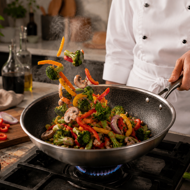 ¿Se puede saltear sin wok en una cocina de gas normal?