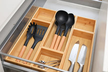 Set de utensilios de cocina Cookinglife - set de cocina - madera negra 4 piezas - espumadera, cucharón para sopa, espátula y cucharón para servir