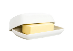 Mantequillera Cookinglife de porcelana blanca 17.5 x 13 cm