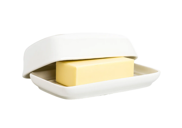Mantequillera Cookinglife de porcelana blanca 17.5 x 13 cm