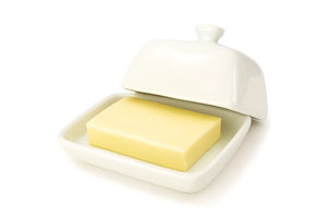Mantequillera Cookinglife de porcelana blanca 10 x 7.5 cm