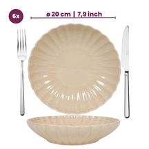 Cookinglife Platos hondos / Platos para pasta Cardida Beige ø 20 cm - 6 piezas