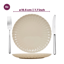 Cookinglife Platos para desayuno / Platos para postre Cardida Beige ø 19.5 cm - 6 piezas