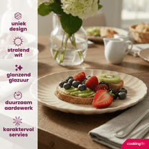 Cookinglife Platos para desayuno / Platos para postre Cardida Beige ø 19.5 cm - 6 piezas