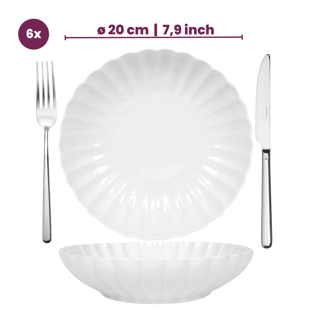 Platos hondos / para pasta Cookinglife Cardida Off White ø 20 cm - 6 unidades