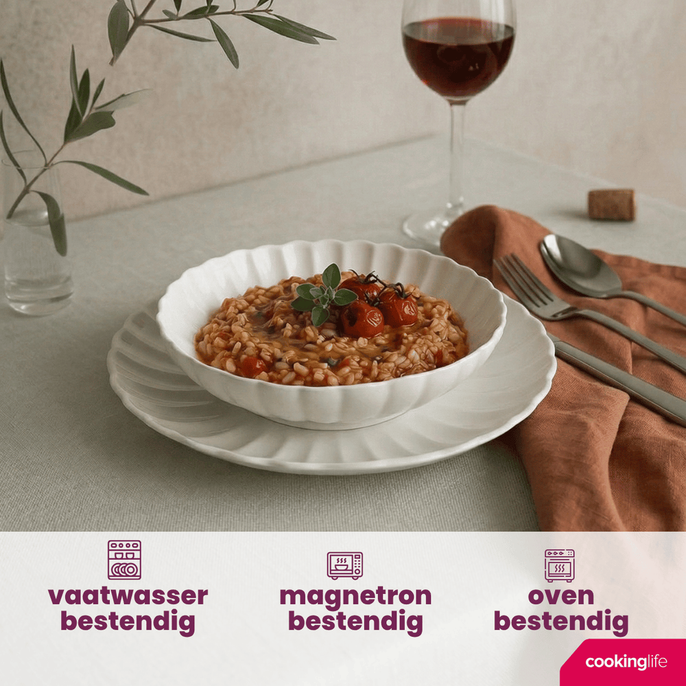 Platos hondos / para pasta Cookinglife Cardida Off White ø 20 cm - 6 unidades